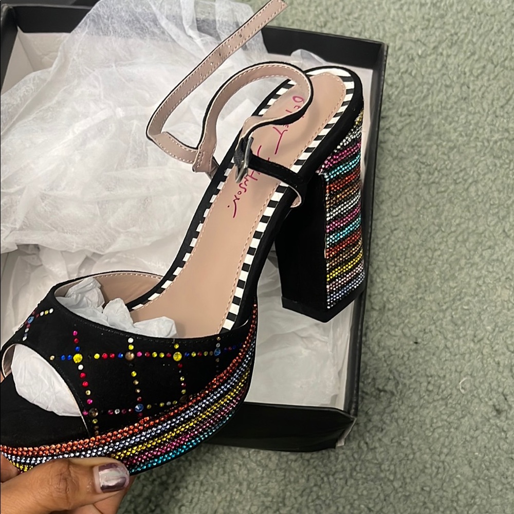Colorful Beaded Platform Sandals